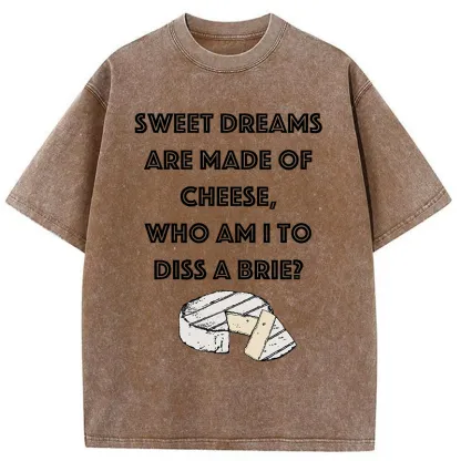 Tokyo-Tiger Funny Cheese Music Washed T-Shirt