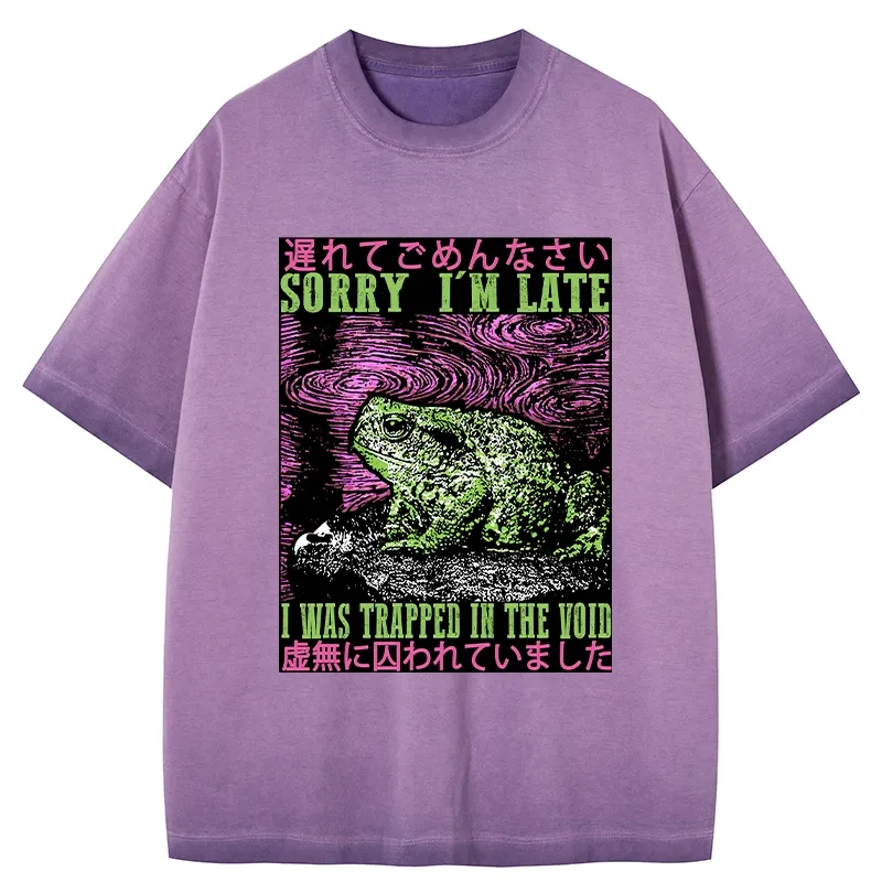 Tokyo-Tiger Frogs Trapped In The Void Gradient Washed T-Shirt