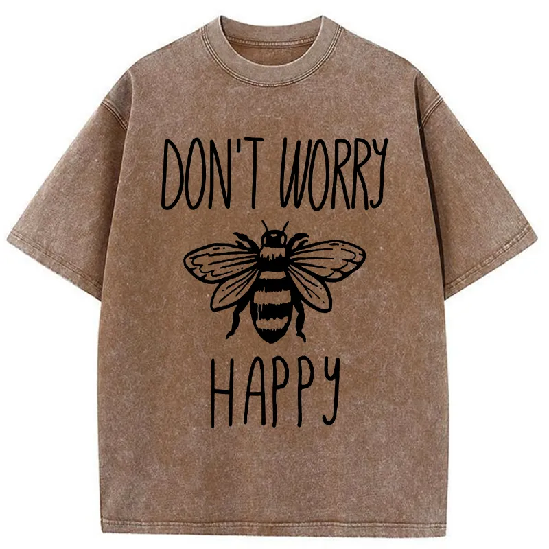 Tokyo-Tiger Don’t Worry Be Happy Washed T-Shirt