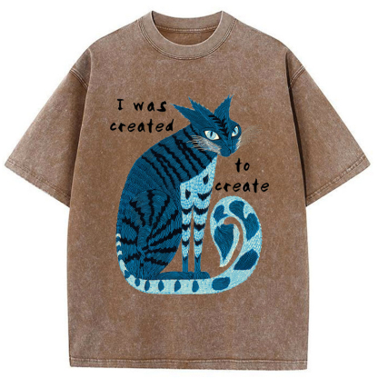 Tokyo-Tiger I Was Created To Create Washed T-Shirt