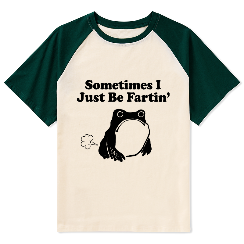 Tokyo-Tiger Farting Frog Japanese Raglan T-shirt