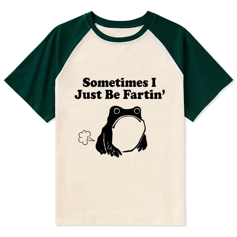 Tokyo-Tiger Farting Frog Japanese Raglan T-shirt