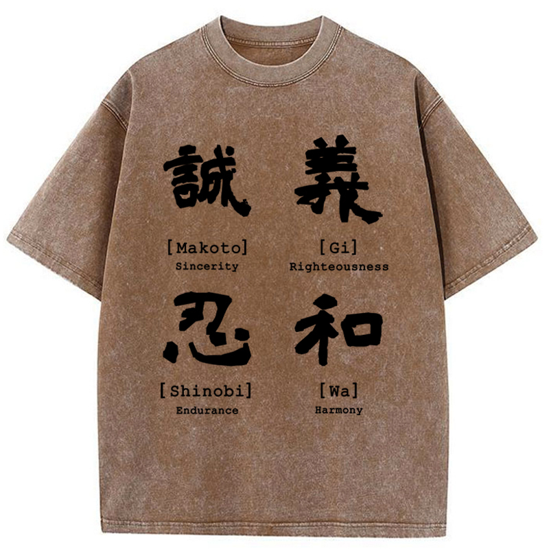 Tokyo-Tiger The Code Of Inner Strength Washed T-Shirt