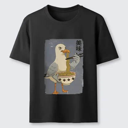 Tokyo-Tiger Pigeons Eating Ramen Classic T-Shirt