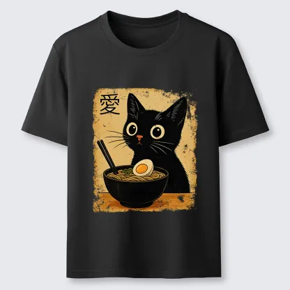 Tokyo-Tiger The Black Cat Ate Ramen Classic T-Shirt