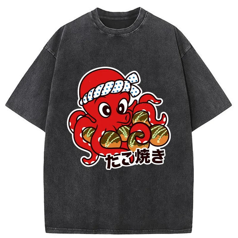 Tokyo-Tiger Homemade Takoyaki Washed T-Shirt
