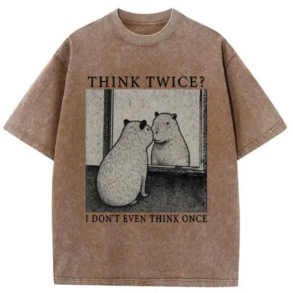 Tokyo-Tiger Capybara That Doesn't Think Washed T-Shirt