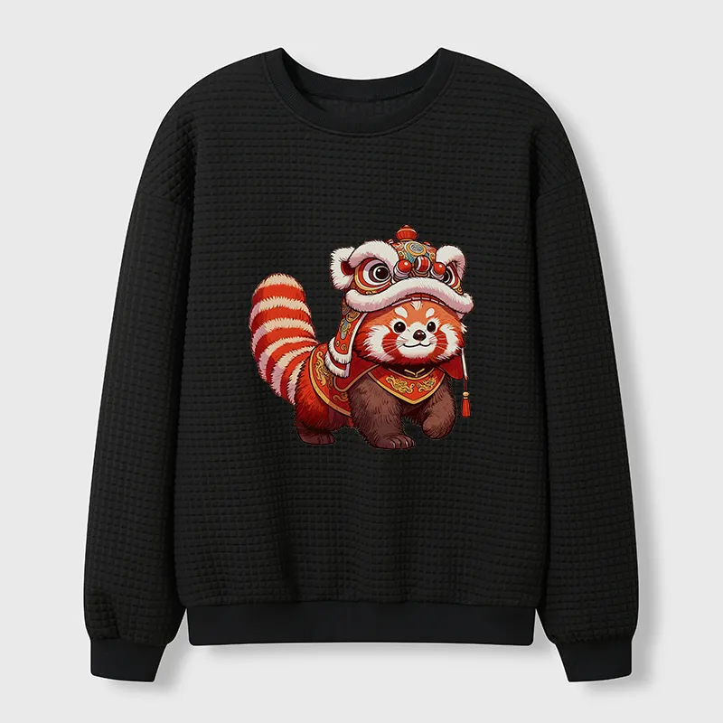Tokyo-Tiger Raccoon Lion Dance Waffle Sweatshirt