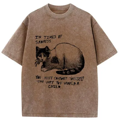 Tokyo-Tiger Comfort Yourself When You're Sad Washed T-Shirt