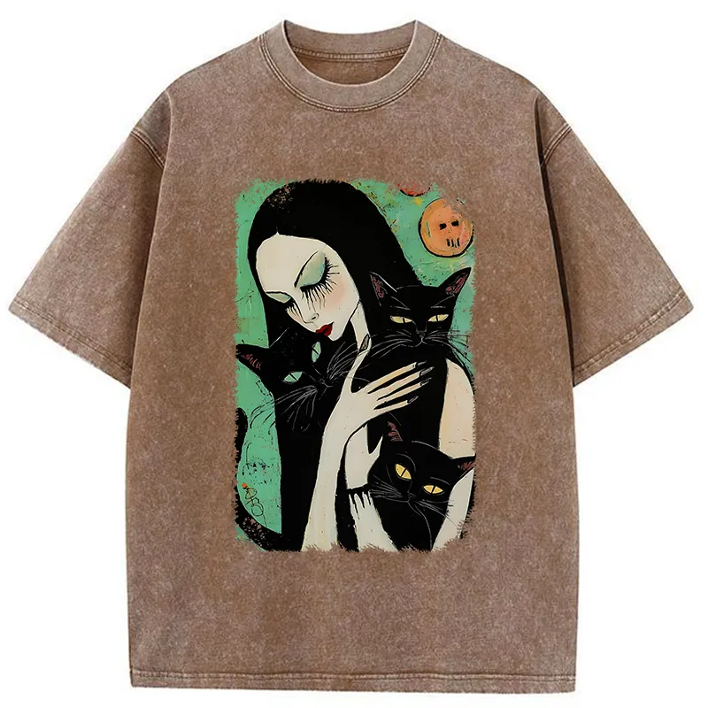 Tokyo-Tiger Me And My Black Cat Washed T-Shirt