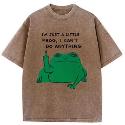 Tokyo-Tiger Frog Giving The Middle Finger Washed T-Shirt