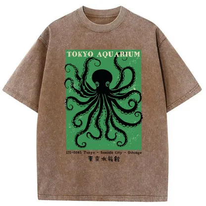 Tokyo-Tiger Tokyo Aquarium Washed T-Shirt