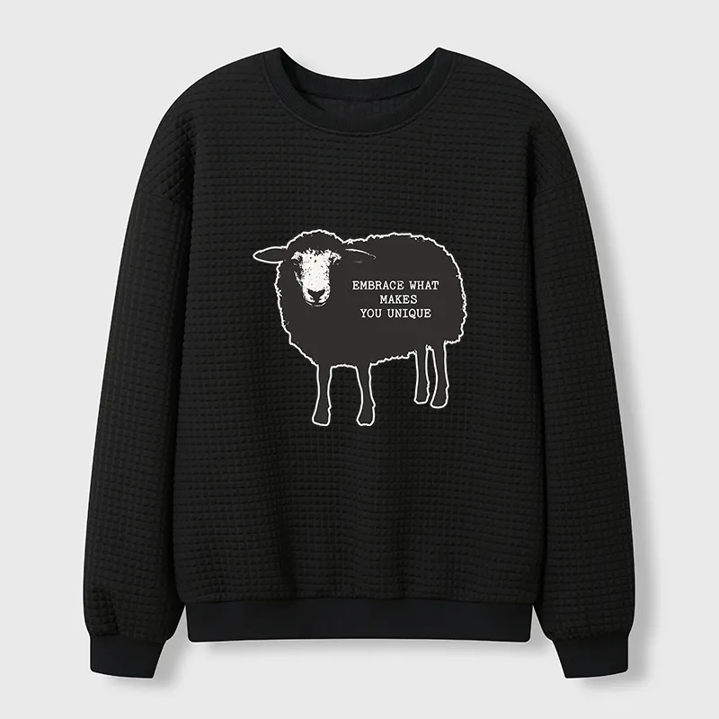 Tokyo-Tiger Be Yourself Sheep Waffle Sweatshirt