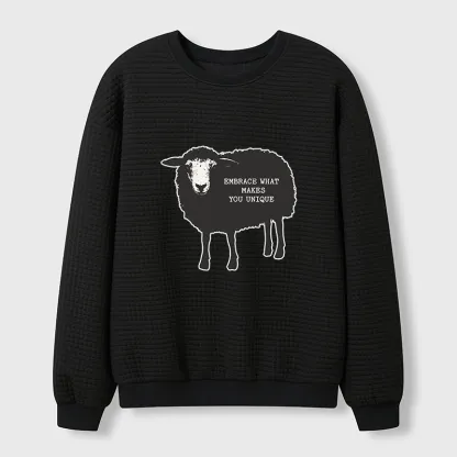 Tokyo-Tiger Be Yourself Sheep Waffle Sweatshirt