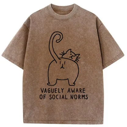 Tokyo-Tiger Vague Understanding Funny Washed T-Shirt