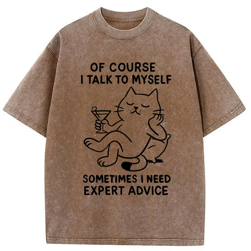 Tokyo-Tiger Cat Talking To Itself Washed T-Shirt