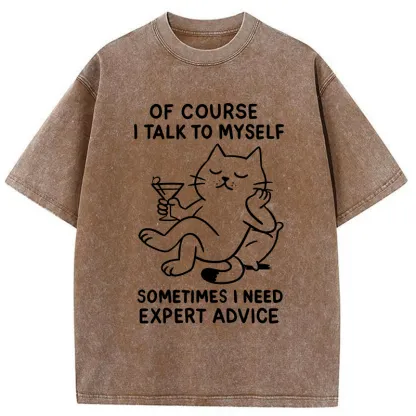 Tokyo-Tiger Cat Talking To Itself Washed T-Shirt