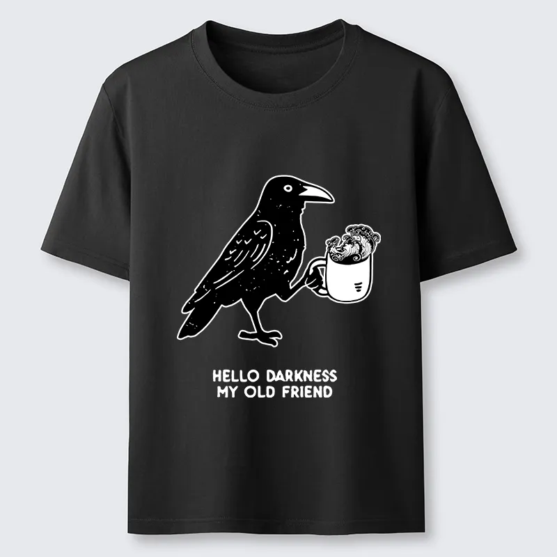 Tokyo-Tiger Crow Drinking Black Coffee Funny Classic T-Shirt