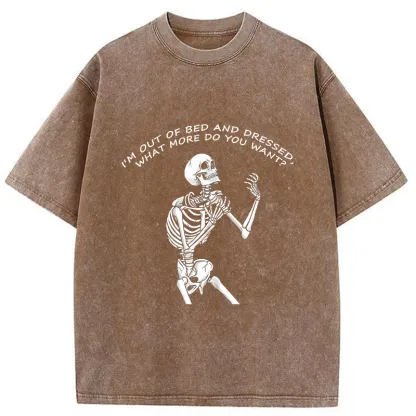 Tokyo-Tiger Skeleton Driven Mad Washed T-Shirt
