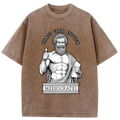 Tokyo-Tiger Humorous Ancient Philosopher Washed T-Shirt
