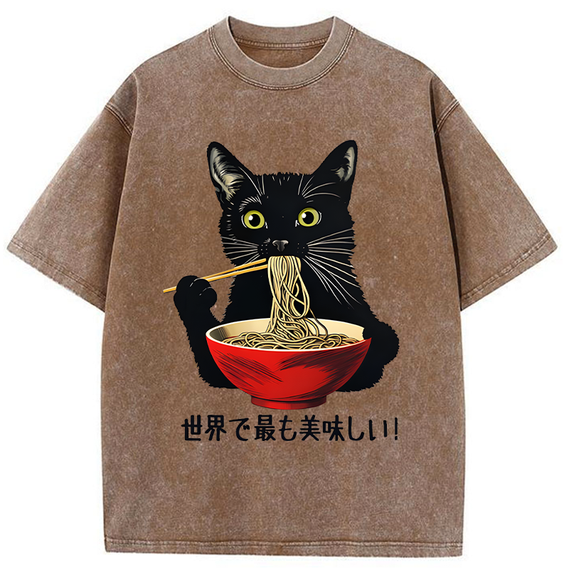 Tokyo-Tiger World's Most Delicious Food Washed T-Shirt