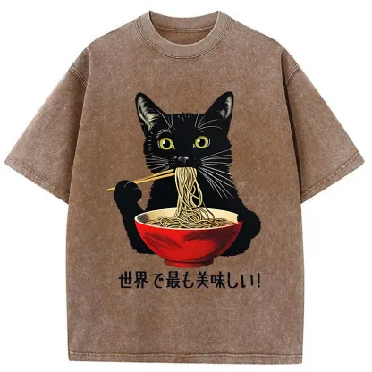 Tokyo-Tiger World's Most Delicious Food Washed T-Shirt