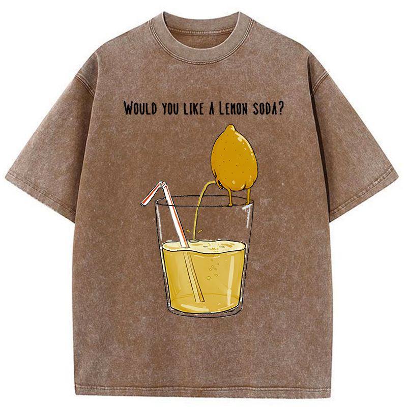 Tokyo-Tiger Freshly Squeezed Lemon Juice Funny Washed T-Shirt