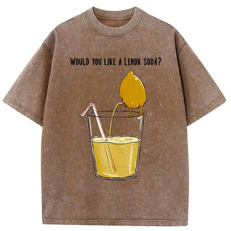 Tokyo-Tiger Freshly Squeezed Lemon Juice Funny Washed T-Shirt