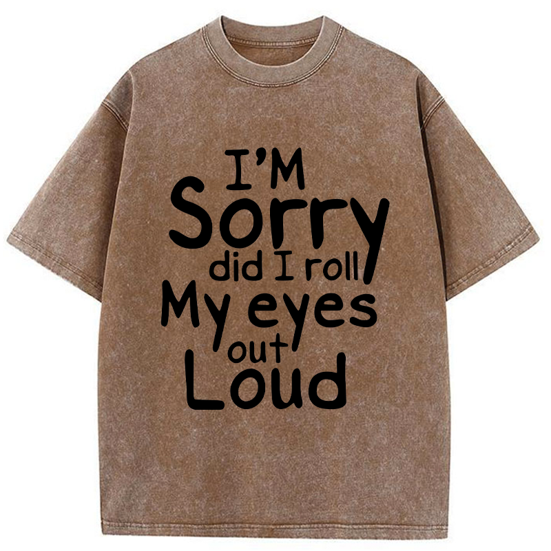 Tokyo-Tiger Rolling One's Eyes Funny Washed T-Shirt