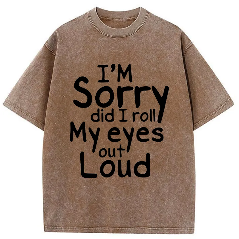 Tokyo-Tiger Rolling One's Eyes Funny Washed T-Shirt