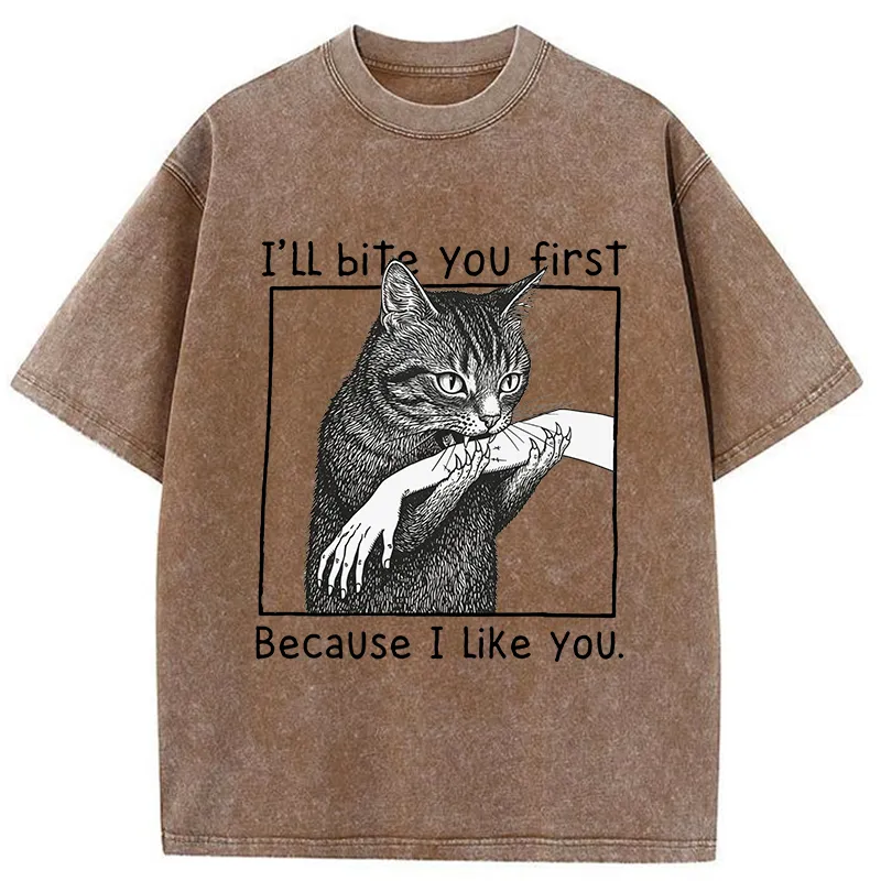 Tokyo-Tiger I Bit You Because I Love You So Much Washed T-Shirt