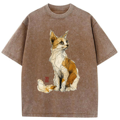 Tokyo-Tiger Untitled Cat Washed T-Shirt