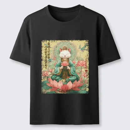 Tokyo-Tiger Lotus Whisper Cat:Calm Reflections Classic T-Shirt