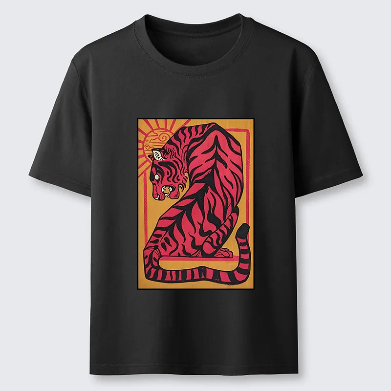 Tokyo-Tiger Powerful Tiger Woodcut Print Classic T-Shirt