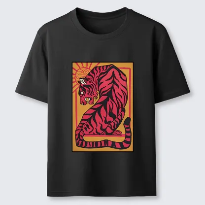 Tokyo-Tiger Powerful Tiger Woodcut Print Classic T-Shirt