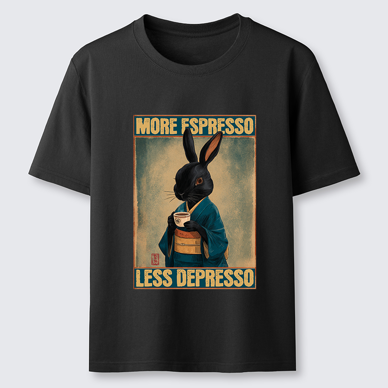 Tokyo-Tiger More Espresso Less Depresso Rabbit Classic T-Shirt