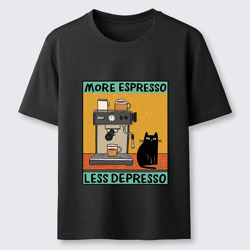 Tokyo-Tiger More Espresso Less Depresso Cute Cat Classic T-Shirt