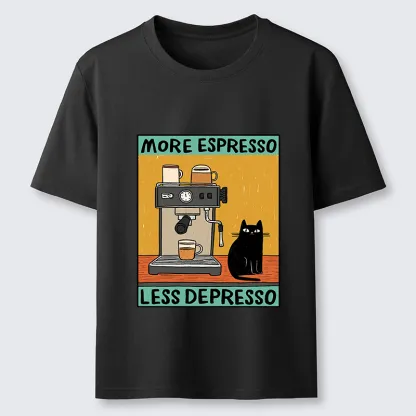 Tokyo-Tiger More Espresso Less Depresso Cute Cat Classic T-Shirt