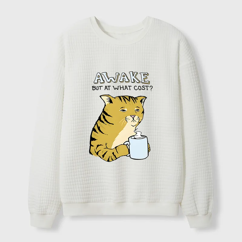 Tokyo-Tiger Tired Orange Cat Waffle Sweatshirt