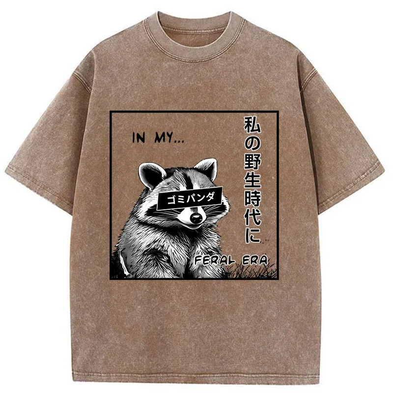 Tokyo-Tiger Japanese Wild Raccoon Washed T-Shirt