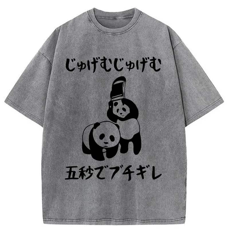Tokyo-Tiger Japanese Panda War Washed T-Shirt