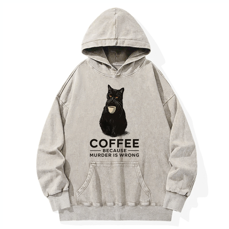 Tokyo-Tiger Can't Commit Murder So I'll Drink Coffee Washed Hoodie