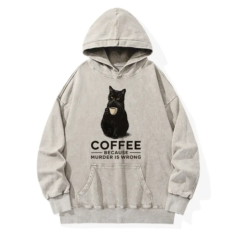 Tokyo-Tiger Can't Commit Murder So I'll Drink Coffee Washed Hoodie