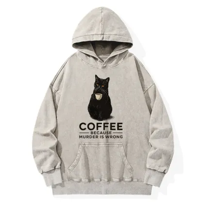 Tokyo-Tiger Can't Commit Murder So I'll Drink Coffee Washed Hoodie