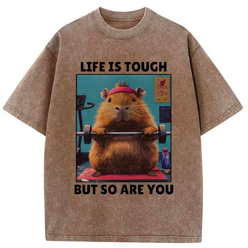 Tokyo-Tiger Withstand Tough Funny Washed T-Shirt