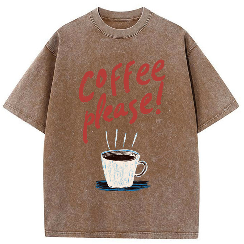 Tokyo-Tiger Coffee Please Washed T-Shirt