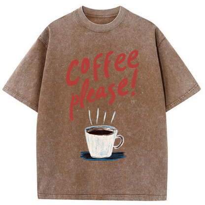 Tokyo-Tiger Coffee Please Washed T-Shirt