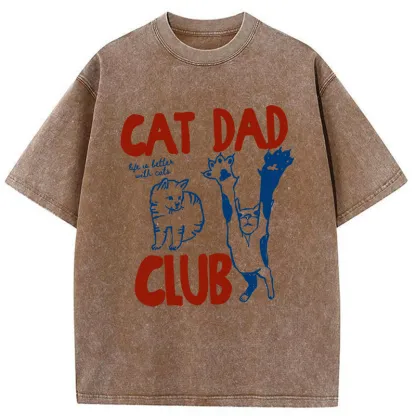 Tokyo-Tiger Cat Dad's Special Washed T-Shirt