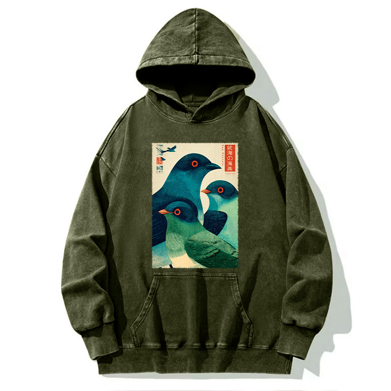 Tokyo-Tiger Petrels Of The Painted Sea Washed Hoodie