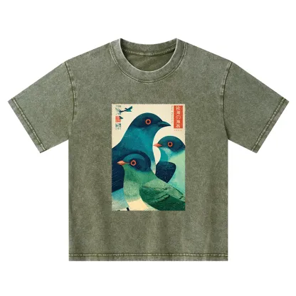 Tokyo-Tiger Petrels Of The Painted Sea Kids Washed T-Shirt